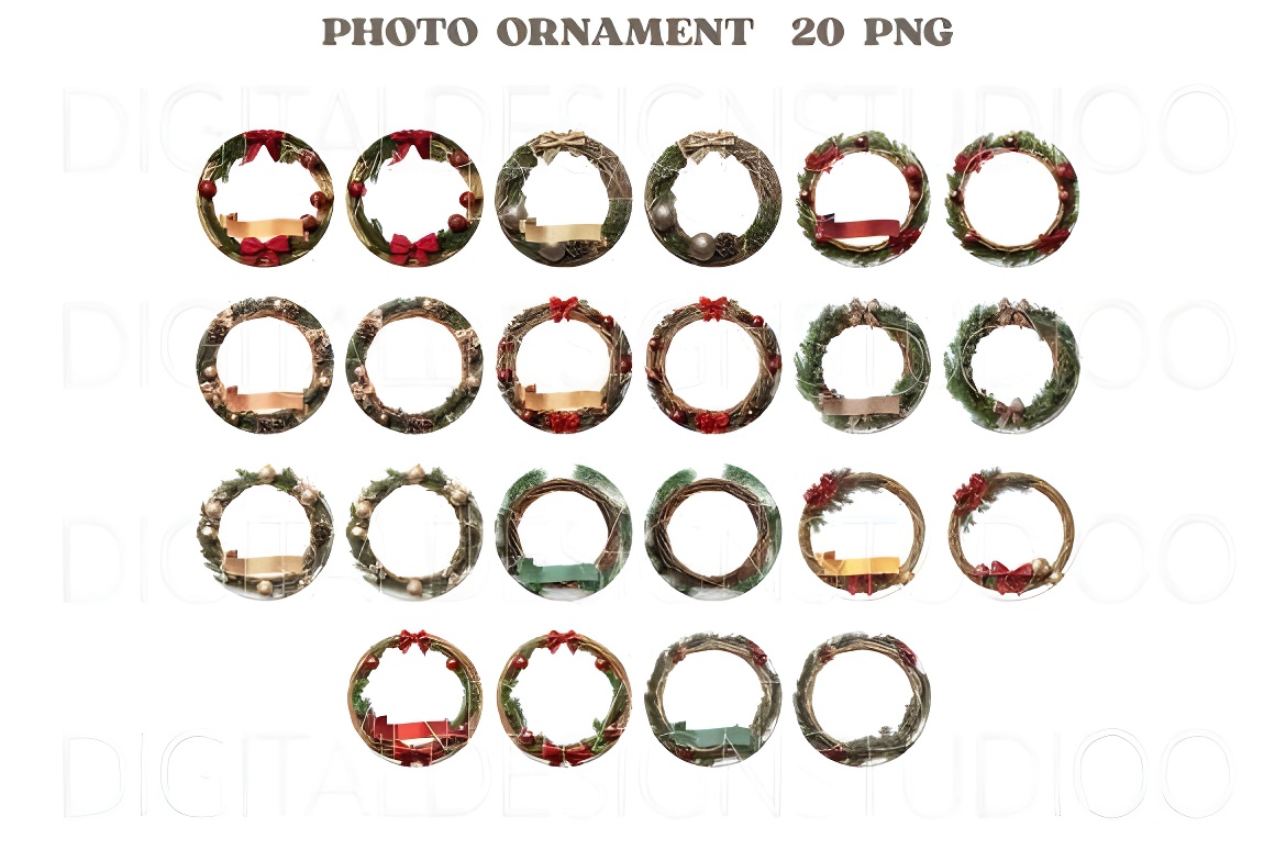 Custom Round Christmas Ornament PNG - Sublimation Digital Download - Image 3