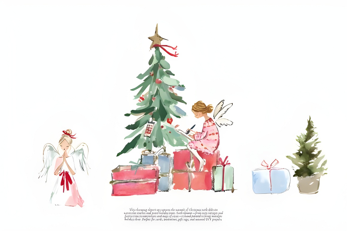 Cozy Christmas Watercolor Clipart: Holiday PNG, Nutcracker, Winter Animals - Image 2