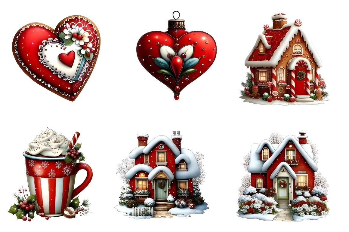 Festive Christmas Clip Art Bundle: 43 PNG Designs (300dpi) - Image 2